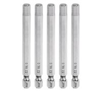 QUARKZMAN 5pz Chiave Esagonale Punta Trapano 6mm (H6) Metrico 1/4" Attacco Esagonale 75mm (3") Lungo Punte Avvitatore Magnetica Acciaio S2 Punte Trapano Testa Piana Esagonale per Viti