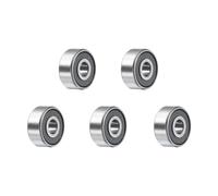 QUARKZMAN 5pz Cuscinetti a Sfere a Gola Profonda R2-2Rs 1/8" ID x 3/8" OD x 5/32" Altezza P5 Cuscinetti Miniatura Doppio Schermato Metallo Acciaio Cromato Z3 per Macchine, Nero