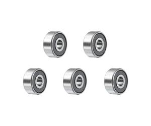 QUARKZMAN 5pz Cuscinetti a Sfere a Gola Profonda R2-2Rs 1/8" ID x 3/8" OD x 5/32" Altezza P5 Cuscinetti Miniatura Doppio Schermato Metallo Acciaio Cromato Z3 per Macchine, Nero