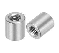 QUARKZMAN 5Pz Dadi Connettore Rotondo M6, Dado Accoppiamento Acciaio Inossidabile 304 Lunghezza 12mm/0.47" Dado Perno Barra Asta Manicotto Lunghezza Staffa Dado Asta M6x12x10mm