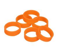 QUARKZMAN 5pz Elastici in Gomma Siliconica, 20x7mm Ring Gomma Fasce Leganti Cavi Elastici Forti Antiscivolo per Avvolgimenti Sacchetti Cavi Borse, Arancia
