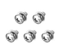 QUARKZMAN 5Pz M4 x 8mm Viti a Testa Bombata a Croce con Rondelle Elastica e Piatta, Kit Vite con Rondelle in Acciaio Inossidabile 304 per Legno Plastica Fissaggio Filo