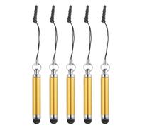 QUARKZMAN 5Pz Mini Penne Capacitive Retrattili in Lega di Alluminio con Penna Stilo metallico per Tutti i Dispositivi Touch Screen Universali, Giallo