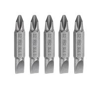 QUARKZMAN 5pz Punte Avvitatore Magnetica a Doppia Estremità 6.35mm PH2/SL6 Lunghezza 1.5" 1/4" Esagonale Asta S2 Acciaio Phillips Croce Scanalata Piatto Punta Avvitatore, Grigio