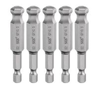 QUARKZMAN 5pz Punte Sfera Esagonali Cacciavite Brugola 10mm (H10) Punta 1/4" Attacco Esagonale 65mm (2.56") Lunghezza Punte Sfera Magnetiche Acciaio S2 Grado Industrialeer Cacciavite Metrico