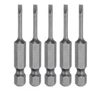QUARKZMAN 5pz SL2,5 Punte per Cacciavite a Taglio Magnetica 2,5mm S2 Punta Cacciavite a Testa Piatta Acciaio 1/4" Grado Industriale Gambo Esagonale 50mm (2") Lungo per Viti