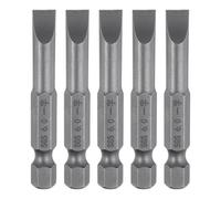 QUARKZMAN 5pz SL6 Punte per Cacciavite a Taglio Magnetica 6mm S2 Punta Cacciavite a Testa Piatta Acciaio 1/4" Grado Industriale Gambo Esagonale 50mm (2") Lungo per Viti