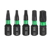 QUARKZMAN 5Pz SQ0-SQ4 Inserti per Avvitatore Quadrate 1/4" Gambo Esagonale 25mm/1" Lunghezza4 Punte per Cacciavite Magnetico Esagonali Acciaio S2 per Trapano Elettrico di Livello Industriale