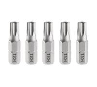 QUARKZMAN 5Pz T30H Punte Avvitatore Torx 1/4" Gambo Esagonale 25mm/1" L | Stella Magnetica Inserti per Avvitatore Professionali, Testa a 6 Punte, Punta per Cacciavite in Acciaio S2 con Foro