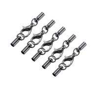 QUARKZMAN 5pz Tappo Terminale Cavo 2,5mm Id Rame Nero Colonna Tappi Terminali per Bracciali Fai da Te Collane Nappe Cordoncino in Pelle