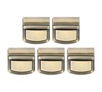 QUARKZMAN 5Set Ganci A Svolta, Ganci A Pressione Rettangolari Chiusura A Svolta Serrature Hardware Fibbie Per Borse Borsette Accessori Realizzazione Borse In Pelle (34x33mm, Bronzo)