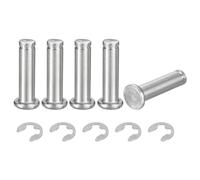 QUARKZMAN 5Set M8x30mm Perno Posizionamento Cilindrico Elastico Albero Acciaio Inossidabile 304, Perno Posizione Cilindro Cerniera Scanalato Testa Piatta con Ring Fissaggio Clip E, Argento
