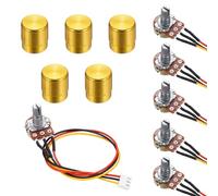 QUARKZMAN 5Set WH148 B20K Ohm Kit Potenziometro, Resistori Variabili A 3 Pinnelli Potenziometro Rotativo Lineare Singolo Con Cavo Di Collegamento Da 20Cm, Manopole Rotative Argentate