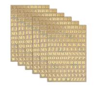 QUARKZMAN 6 Fogli Di Adesivi Alfabetici 0.18" Lettere Mini 3D In Metallo Autoadesivi Per Scrapbooking Poster Artigianato Decor Pareti Porte Cartelli (Oro, Maiuscolo)