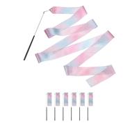 QUARKZMAN 6 Pezze Nastro Ballo Brillante Ginnastica Nastro Luccicante 6.6Ft Seta Ballo Nastro Bacchetta per Ballo Nastro Nero Nastro Giravole