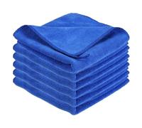 QUARKZMAN 6 Pezze Quadrate Per Mani 9.8 X 9.8 Morbidi Asciugamani A MicroFibre Con Ring Appendibile Altamente Cuscino Per Cucina Casa Bagno Pulizie Blu