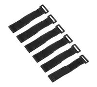 QUARKZMAN 6 Pezzi Cinghie Regolabili Riusabili Per Batteria 25mm x 200mm Nylon Cinghie Multiuso Per Fissaggio Batteria Con Gancio E Anello Adesivo FPV RC Drone Barca Auto, Nero