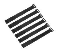 QUARKZMAN 6 Pezzi Cinghie Regolabili Riutilizzabili per Batteria 25mm x 300mm Nylon Cinghie Multiuso per Fissaggio Batteria con Gancio e Anello Adesivo FPV Drone RC Barca Auto, Nero