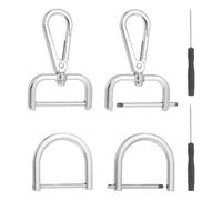 QUARKZMAN 6 Pezzi Ganci Girevoli A Pressione, Ganci A Pressione Girevoli Staccabili Con Anelli A D E Cacciavite Per Cinghia Borsa Portamonete Lanyard Fai Da Te Accessori Hardware