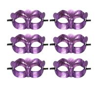 QUARKZMAN 6 Pezzi Maschera Da Maschera, Mardi Gras Per Uomini Mezzo Viso Costume Halloween Per Feste In Ballo Prom Compleanno Gras, Stile Jazz Maschile Viola