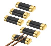 QUARKZMAN 6 Pezzi Supporto per Bacchette in Fibre di Vetro E PP, Forma Cuscino Porta Bacchette Porta Coltelli per Piano di Lavoro per Tenere Bacchette Cucchiai Forchette Coltelli, Nero Oro