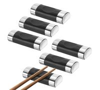 QUARKZMAN 6 Pezzi Supporto per Bacchette in Fibre di Vetro E PP, Forma Cuscino Porta Bacchette Porta Coltelli per Piano di Lavoro per Tenere Bacchette Cucchiai, Nero Argento