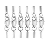 QUARKZMAN 6 Set 1.2mm Baccello Terminali In Pelle Con Ganci A Forma Di Chela Di Aragosta, Terminali A BariMolti In Acciaio Inossidabile Per Creazione Gioielli Fai Da Te Collane