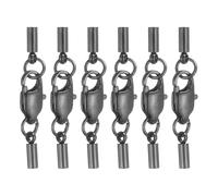 QUARKZMAN 6 Set 1.5mm Terminali A Cordino In Pelle Con Ganci A Forma Di Chela Di Aragosta, Terminali A BariMolti In Acciaio Inossidabile Per Creazione Gioielli Fai Da Te Collane