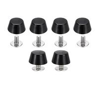 QUARKZMAN 6 Set Di Rivetti Chiodi Per Borsa Piedini 12mm / 1/2" Con Vite Retro Punta Chiodo Testa Piatta Fibbia Per Lavorazione Pelle Fai Da Te Collari Cinture Borse Tote Nero Lucido
