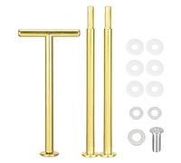 QUARKZMAN 6 Set Torta Vassoio Supporto Manico Cupcake Dessert Piatto Accessori Accessorio Supporto Asta Supporto Maniglia per Torta Supporto Matrimonio Festa 3 Livelli Stile a T Oro