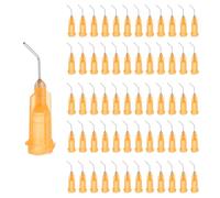 QUARKZMAN 60 Pc Aghi A Punta Smussata, 23 Gauge Acciaio Inossidabile Punte Angolate A 45 Gradi Con Attacco Luer 0.5" Estremità Angolata Ago Smussato, Arancione