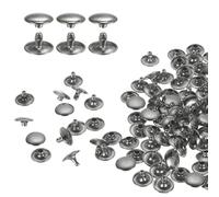 QUARKZMAN 60 Set Rivetti in Pelle Doppia Cappuccio, 12x8mm Tondo Rivetto Tubolari a Vite per Cuoio Chicago Metallo per Pelle Cintura Tessuto Collare Borsa Riparazione Decorazione, Bronzeo