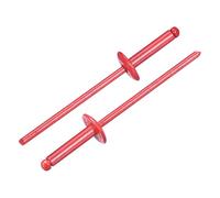 QUARKZMAN 60Pc 1/8"x1/2" Rivetti Ciechi In Alluminio Rivetti Rosso | Presa In Alluminio, E Mandrino In Acciaio, A Larga Flangia, Per Metallo Mobili Automotive