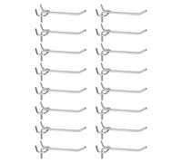 QUARKZMAN 60Pcs Ganci Per Pannello Forato 4" Acciaio Inossidabile Ganci Per Esposizione Su Pannello Appendere Supporti A Parete Attrezzi Di Lavoro Garage Cucina Negozio, Argento