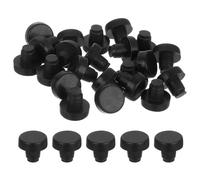 QUARKZMAN 60pz Paraspigoli per Piano in Vetro con Gambo, Paraspigoli in Gomma Nero per Foro 6mm/0,24", Distanziatori da Tavolo Pinze in Gomma PVC per Tavolo Mobili Armadietto