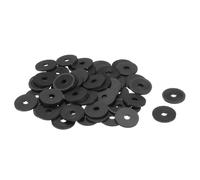 QUARKZMAN 60Pz Rondella Piatta in Nylon M6 6mm ID 25mm OD 2mm Spessore Guarnizioni Idrauliche Kit Piatte Guarnizione in Plastica Fissaggio Guarnizione Anello di Tenuta, Nero