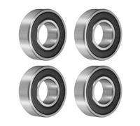QUARKZMAN 6202-2Rs Cuscinetto a Sfere Flangiato 5/8 x 1-3/8 x 7/16 Pollici Doppia Tenuta in Acciaio Cromato Cuscinetti Flangiati, 4pz