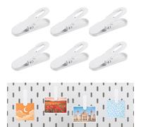 QUARKZMAN 6Pcs Accessori Per Pannello Forato Clip 2.4 x 0.6 in Clip Per Pannello Forato Gancio Accessori In Metallo Foto Artigianato Cucina Ufficio Parete Organizzazione Archivio