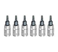 QUARKZMAN 6Pcs Bite Torx 1/4" Attacco T15 Acciaio S2 Testa A Stella Punta Trapano Adattatore Presa CR-V Per Assi Auto Bulloni Esagonali Riparazione Casa Auto