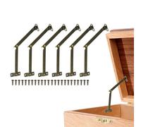 QUARKZMAN 6Pcs Cerniere A Ribalta Pieghevoli, Cerniere Per Mobili Ruotabili A 180 Gradi In Ferro, Supporto Ribalta 4.09" x 1.57" Per Armadi, Scatole Di Legno, Mobili Da Casa, Finestre