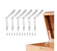 QUARKZMAN 6Pcs Cerniere A Sostegno Ribaltabili Per Coperchio, Cerniere Per Mobili Girevoli A 180 Gradi In Ferro, Supporto Coperchio 3.27" x 0.43" Armadio, Scatole In Legno, Mobili La