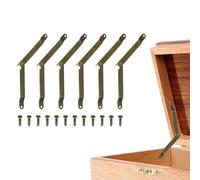 QUARKZMAN 6Pcs Cerniere a Supporto Ribaltabili per Coperchio, Cerniere per Mobili Girevoli a 180 Gradi in Ferro, Supporto Coperchio 9.8 x 1.1 cm Armadi, Scatole in Legno, Mobili Casa