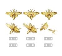 QUARKZMAN 6Pcs Ganci A Forma Di Ape Chiusura A Twist 47x31mm Lega Di Zinco Chiusure Serrature Fermagli Per Borse Clip A Twist Per Borse A Mano Realizzazione Borse In Pelle Oro