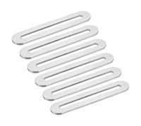 QUARKZMAN 6Pcs Piastra Di Riparazione Piatta Regolabile Con Fessura, 3.54 x 0.75 Pollici Staffa Dritta In Acciaio Inossidabile Per Mobili In Legno, Argento