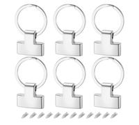QUARKZMAN 6Pz 22mm/ 0,87" Ferramenta per Portachiavi con 25mm ID Ring Portachiavi per Borsa Portafoglio per Portachiavi Auto, Laccio Appendiabiti, Tono Argento
