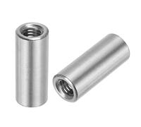 QUARKZMAN 6Pz Dadi Connettore Rotondo M6, Dado Accoppiamento Acciaio Inossidabile 304 Lunghezza 25mm/1" Dado Perno Barra Asta Manicotto Lunghezza Staffa M6x25x10mm