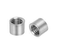 QUARKZMAN 6Pz Dadi Connettore Rotondo M8, Dado Accoppiamento Acciaio Inossidabile 304 Lunghezza 10mm/0.39" Dado Perno Barra Asta Manicotto Lunghezza Staffa, M8x10x12mm
