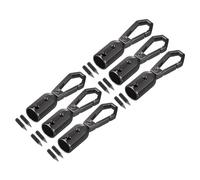 QUARKZMAN 6pz Fermagli Metallo 8mm Corda Terminale Cappuccio Chiusure Braccialetti Tappo Perline Terminatori Cordone con Viti Ricerca per Nappe Gioielli Fare Borsa Cinturino Fai Da Te, Nero
