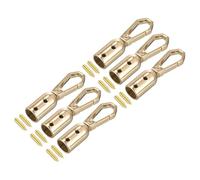 QUARKZMAN 6pz Fermagli Metallo 8mm Corda Terminale Cappuccio Chiusure Braccialetti Tappo Perline Terminatori Cordone con Viti Ricerca per Nappe Gioielli Fare Borsa Cinturino Fai Da Te, Oro