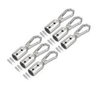 QUARKZMAN 6pz Fermagli Metallo 8mm Corda Terminale Cappuccio Chiusure Tappo Perline Terminatori Cordone con Viti Ricerca per Nappe Gioielli Fare Borsa Cinturino Fai Da Te Argento